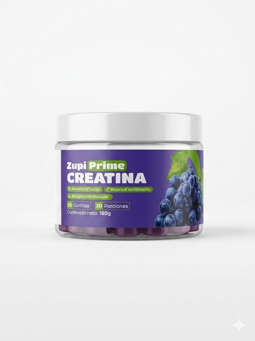Gomas Creatina Zupi Prime — 60 gomitas sabor uva